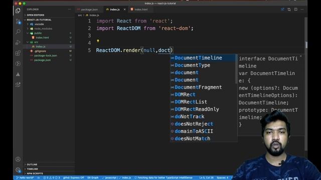 React JS Tutorial for beginners in Hindi #2 Setup Hello World App