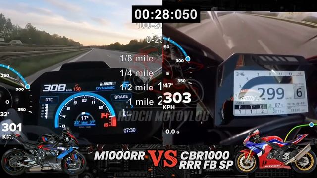 BMW M1000RR ?️ Honda CBR1000RR R Fireblade SP | 0-250kph Acceleration | GPS Top Speed Attempt?