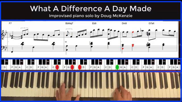 What A Difference A Day Made - jazz piano tutorial смотреть онлайн