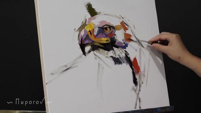 Орёл. Художник рисует орла. Как нарисовать птицу. Живопись. Eagle. Eagles. Birds oil painting смотреть онлайн