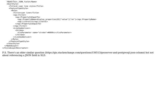 GIS: How to reference a PostGIS JSON field in GeoServer SLD? смотреть онлайн