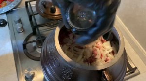 мясо с  овощами  в казане (в афганском казане)