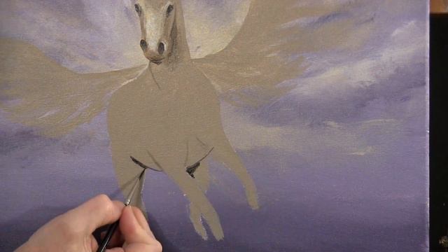 TIME LAPSE - Learn How to Paint "PEGASUS" with Acrylic - Easy Animal Step by Step Painting Tutorial смотреть онлайн