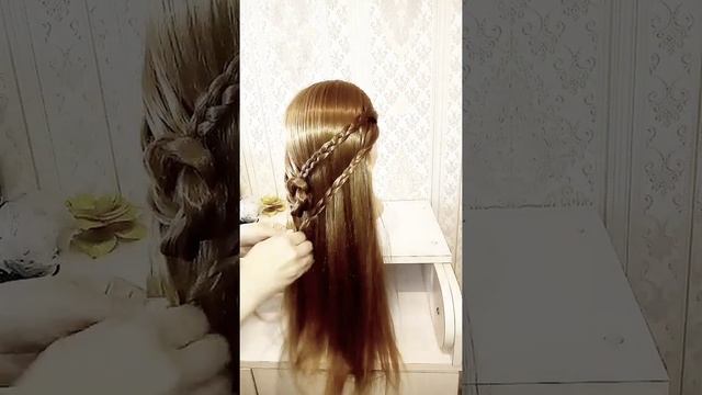 ?? ЛЁГКАЯ причёска за МИНУТУ ? Прическа на праздник?Прическа на свадьбу?Прическа с цветами из кос? смотреть онлайн