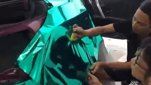 BMW 545i Wrapped Turquoise Mirror Chrome