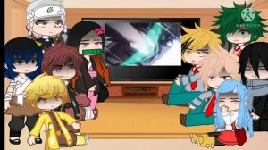 MHA + Kimetsu no yaiba reacts to each other|МГА + Клинок рассекающих демонов реагируют друг на друг