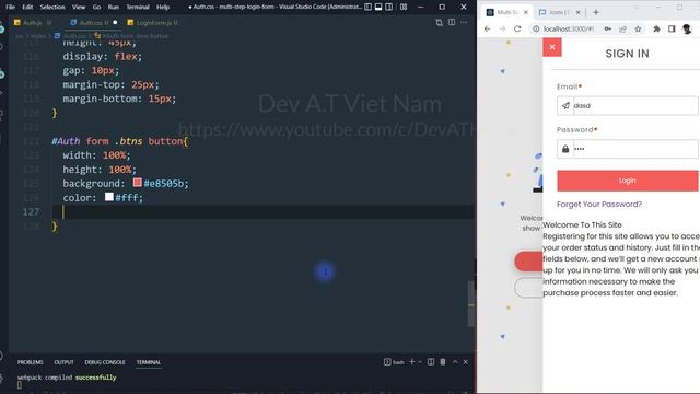 ReactJS Multi-Step Login Form - React Hooks Tutorial смотреть онлайн
