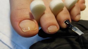 Педикюр на клиенте. Обработка пальчиков.