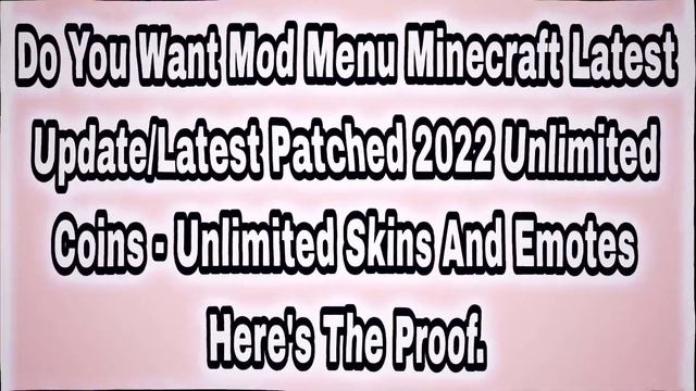?NEW MOD MENU APK MINECRAFT LATEST UPDATE UNLIMITED COINS UNLOCK ALL SKINS AND EMOTES 2022 смотреть онлайн
