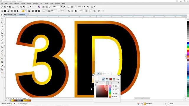 CorelDraw - 3D Text Effect Tutorial смотреть онлайн