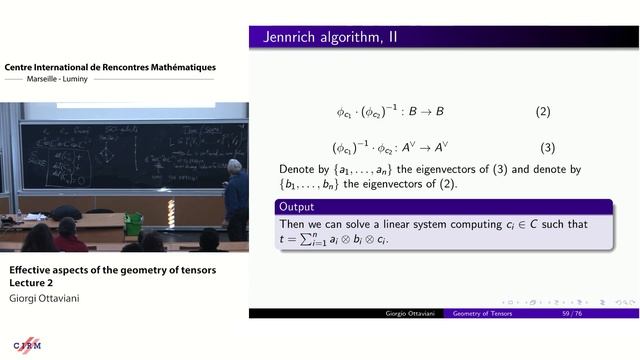 Giorgi Ottaviani: Effective aspects of the geometry of tensors - Lecture 2 смотреть онлайн