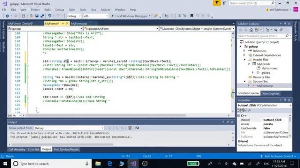 Convert std::string to System::String in c++ and c# on Windows Form for ToolBox 55