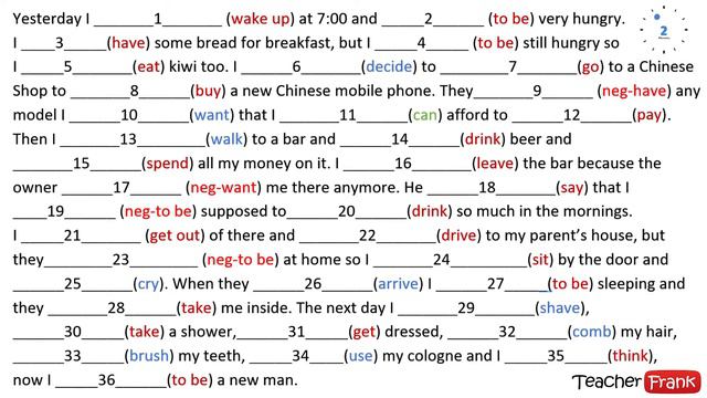 Verbs in the past - Regular and irregular verbs exercise. смотреть онлайн