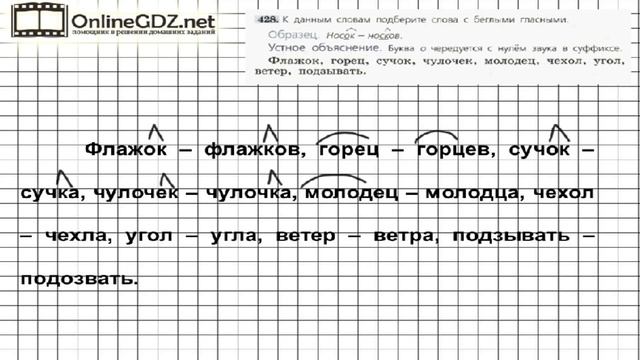 Задание № 428 — Русский язык 5 класс (Ладыженская, Тростенцова) смотреть онлайн