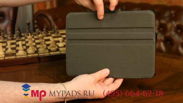 Фирменный чехол для Samsung Galaxy Tab 4 10.1 дюймов черный кожаный "Deluxe" смотреть онлайн