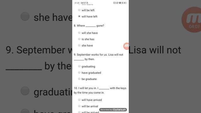 Exercise - Future Perfect Tense смотреть онлайн