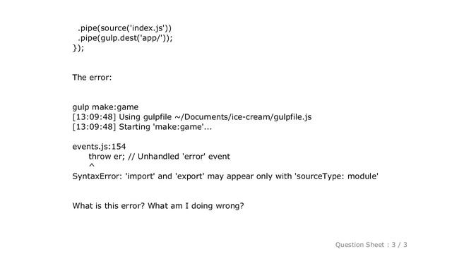 JavaScript : SyntaxError: 'import' and 'export' may appear only with 'sourceType: module' - Gulp смотреть онлайн