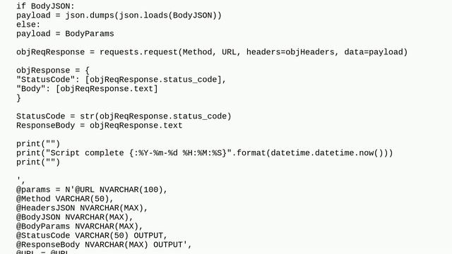 Using "sp_execute_external_script" as alternative of "sp_invoke_external_rest_endpoint" in SQL Se.. смотреть онлайн