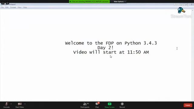 Day 2 FDP on Python 3.4.3 смотреть онлайн