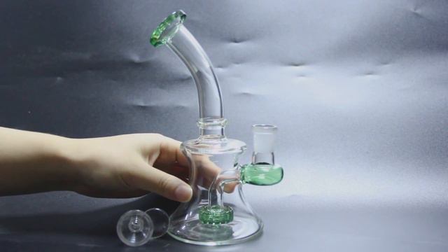 Colored glass bong water pipe bent neck mini oil rig with percolator смотреть онлайн