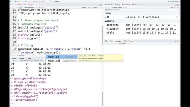 Grouped bar plot in R using ggbarplot | Plotting in R смотреть онлайн