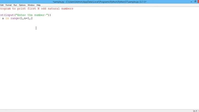 Program to print first N odd natural numbers in Python смотреть онлайн