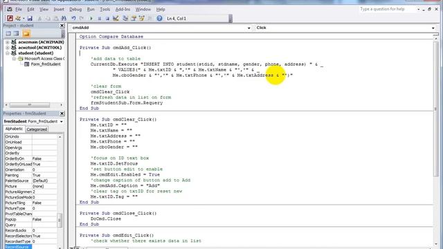 Update and Delete Data in MS Access 2010 Using Access Form смотреть онлайн