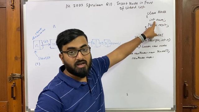 ISC 2023 Computer Science Specimen Paper Q11 Solution - Insert Node at front of linked list смотреть онлайн