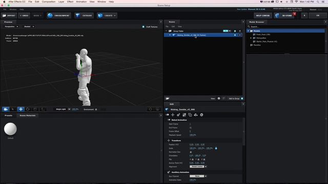 Импорт 3D персонажей из Cinema 4D в Element 3D с помощью OBJ секвенции