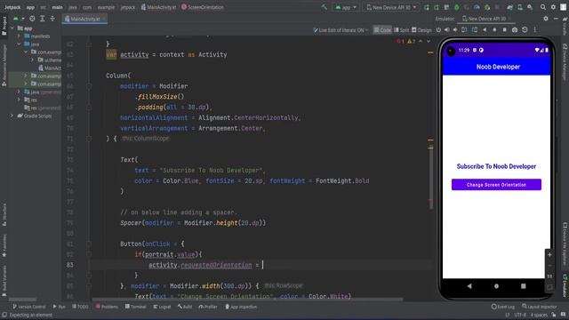 Change Screen Orientation Programmatically Jetpack Compose Kotlin Android Studio смотреть онлайн