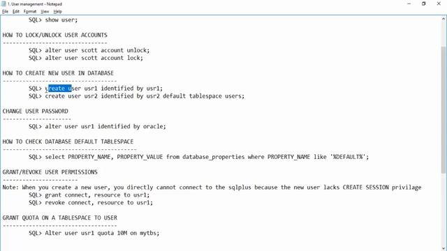 Oracle Database User management Activity смотреть онлайн
