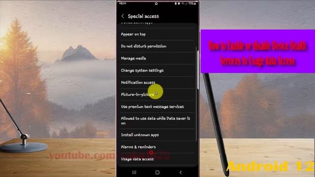 Samsung Galaxy S22 Ultra : How to Enable or disable Device Health Services to Usage data Access смотреть онлайн