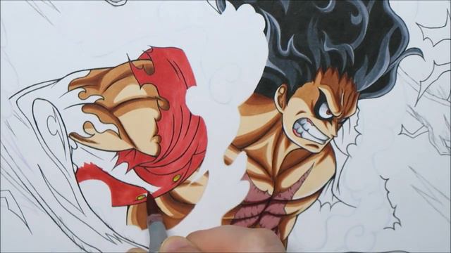 Drawing Luffy Gear 4 Snake Man - One Piece смотреть онлайн