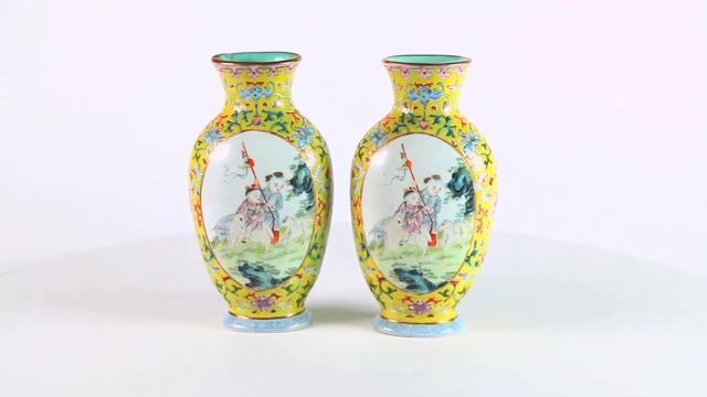 Pair of Famille Rose 'Boys' Vases, Qianlong Mark and Period смотреть онлайн