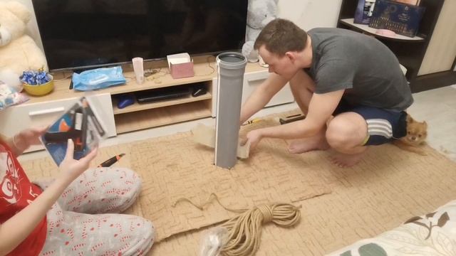 Сделали когтеточку/когтеточка своими руками #cat #catvideos #youtube