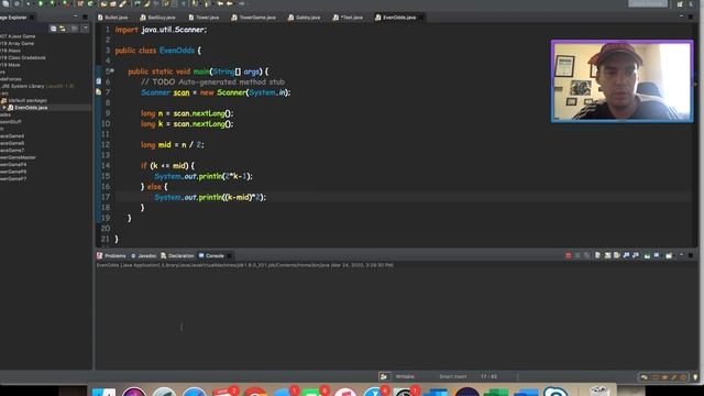 CodeForces Problem 318A: Even and Odds - Solution Video смотреть онлайн