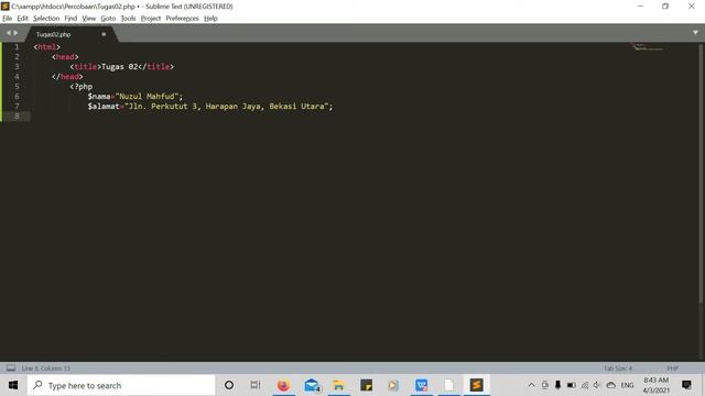 Contoh script php | Tugas Matakuliah Web Programming 1 смотреть онлайн