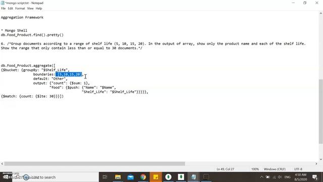 Aggregation in MongoDB Shell with $bucket and $match смотреть онлайн