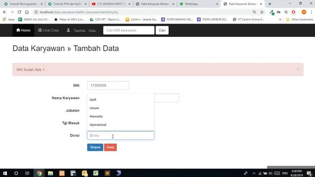 Aplikasi input data karyawan v2 смотреть онлайн