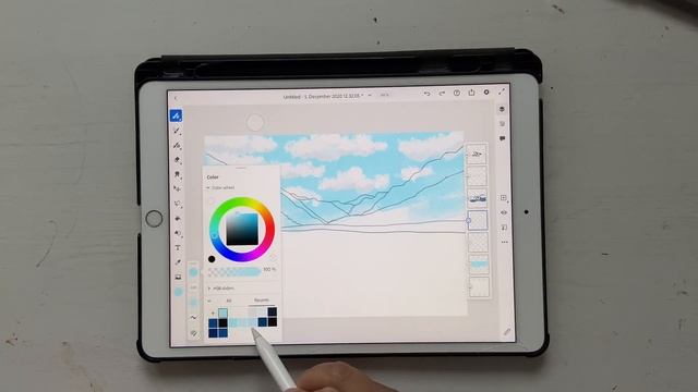 Easy Mountain Landscape - Adobe Fresco Tutorial смотреть онлайн