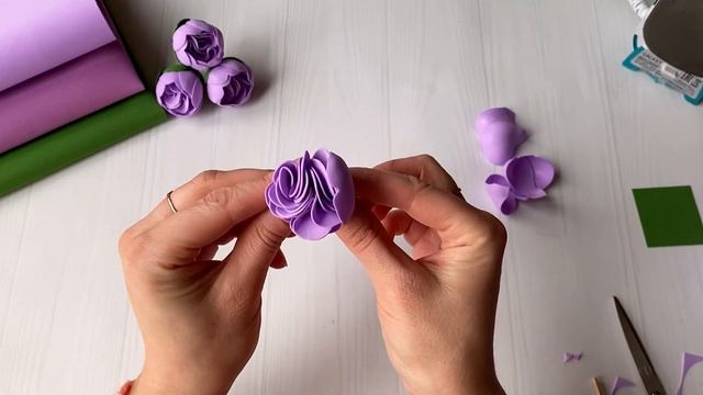 Цветы из фоамирана Пионы быстрым способом / DIY Flores De Foami / How To Make Peony Flower From Foa