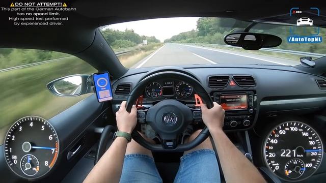 VW Scirocco R максимальная скорость POV смотреть онлайн