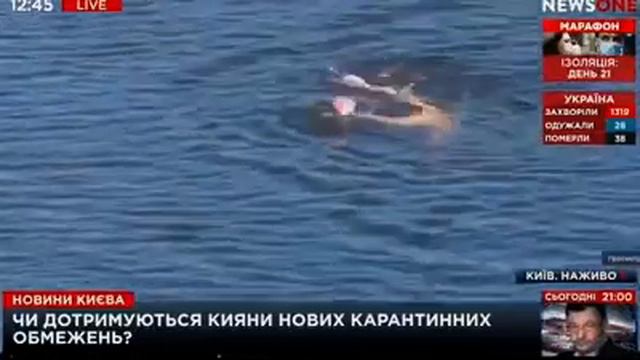 В Киеве полицейские не пускали спортсмена в Гидропарк: тот решил добраться до него вплавь смотреть онлайн