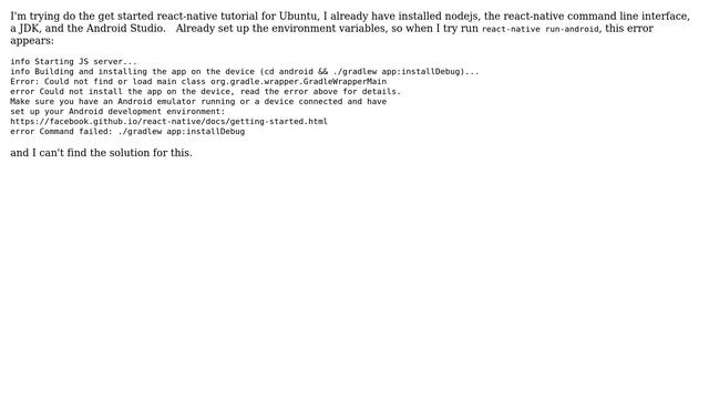 React-Native Error: Could not find or load main class org.gradle.wrapper.GradleWrapperMain смотреть онлайн