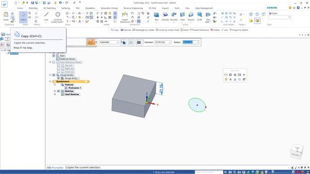 Solid Edge How To Move Sketch Tutorial смотреть онлайн