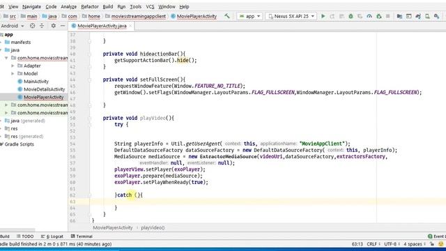 Movies Streaming Application part-13(Coding for Exoplayer Activity to get movies )#MovieStreamingAp смотреть онлайн