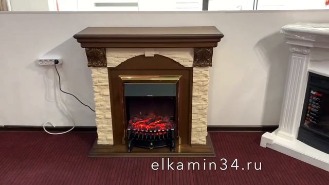 Электрический камин Дублин Dublin RealFlame с классическим очагом Fobos Brass