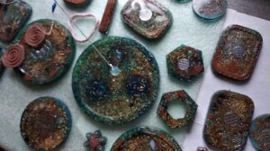 Оргонит. Аквадиск со спиралями.