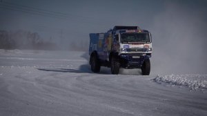 Снежный дрифт КАМАЗ-мастер — зимняя тренировка, пригород Набережных Челнов
