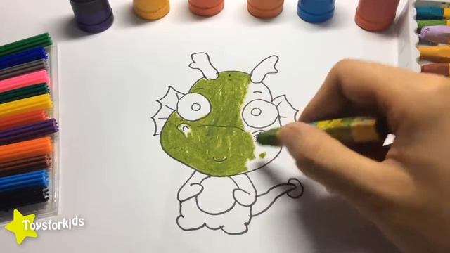 Личные цвета и рисовать животных для младенца, как рисовать и цвет дракона смотреть онлайн